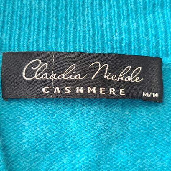 Womens Claudia Nichole 100% Cashmere Bolero Cardigan Blue Medium Coquette - Picture 5 of 10